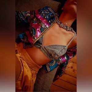 NWT Ser.o.ya Addlyn Blue denim bra bralette Sorrento sz Medium